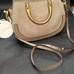 Chloe Pixie double handle bag leather with Suede